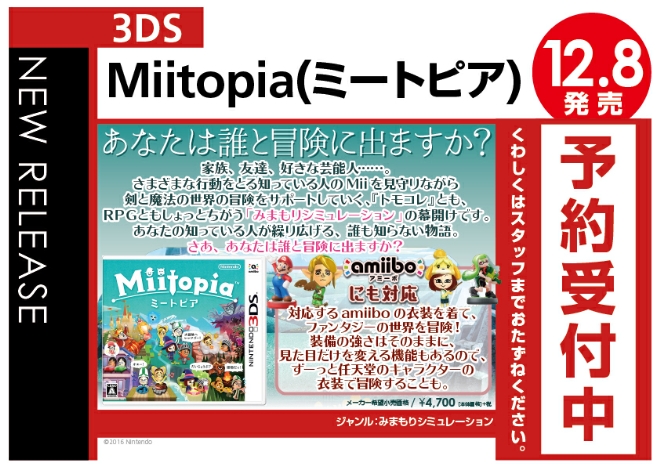 3DS　Miitopia