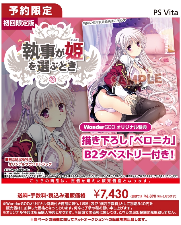 WonderGOOPS Vita 執事が姫を選ぶとき 初回限定版 WonderGOOオリジナル描き下ろしB2タペストリー付き