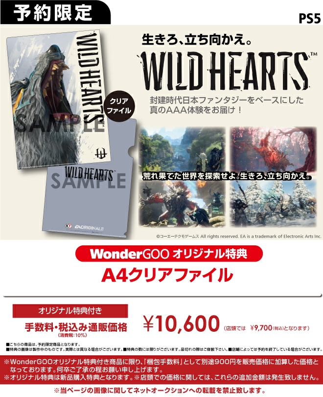PS5   WILD HEARTS【オリ特】A4クリアファイル