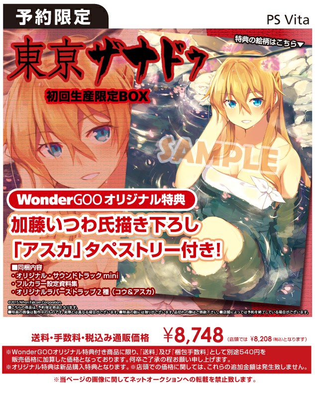 PSVITA 東京ザナドゥ 初回生産限定BOX WonderGOOオリジナル特典 描き